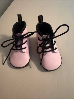 Baby Pink Lace-Up Ankle Boots- Dr Martens
